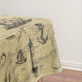 Nautical Pattern Old Map Achtergrond Tafelkleed (Voorbeeld)