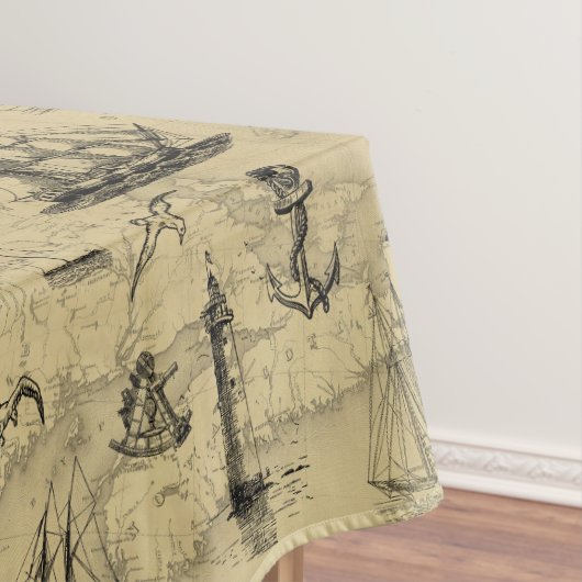  Nautical Pattern Old Map Achtergrond Tafelkleed (Voorbeeld)