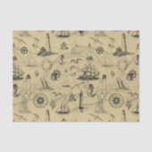 Nautical Pattern Old Map-ontkoppeling Tissuepapier (Voorkant)