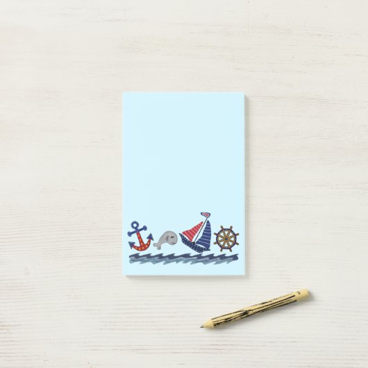 Nautical Pattern Post it Notes (Op bureau)