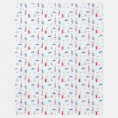 Nautical Pattern Throw Blanket Fleece Deken (Voorkant)