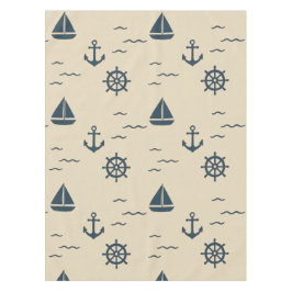 Nautical Pattern with Anchor Sailboat Compass Tafelkleed