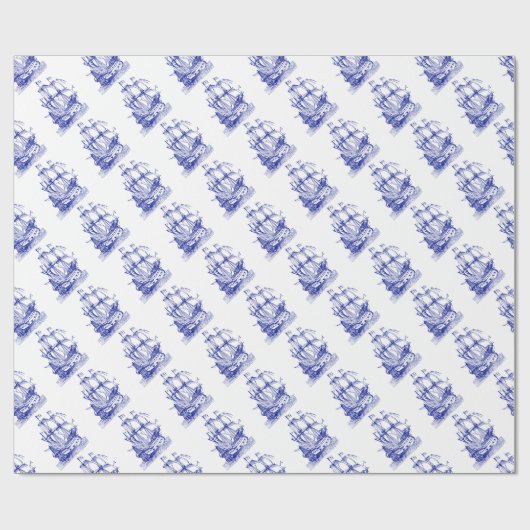 Nautical Pattern Wrapping Paper Cadeaupapier (Vlak)