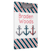 Nautical Patterned Anchors - Gepersonaliseerd klem Klembord (Rechts)