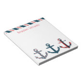 Nautical Patterned Anchors Personalized Notitieblo Notitieblok (Schuin)