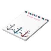 Nautical Patterned Anchors Personalized Notitieblo Notitieblok (Linkerzijde)