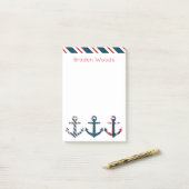 Nautical Patterned Anchors Post-it Notitieblok Post-it® Notes (Op bureau)