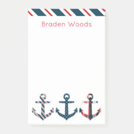 Nautical Patterned Anchors Post-it Notitieblok Post-it® Notes