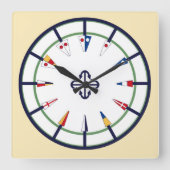 Nautical Pennant Flag Numeral Wall klok (Voorkant)