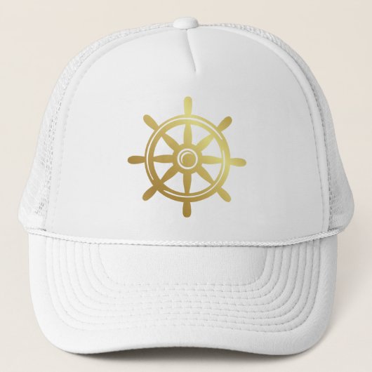 Nautical Performance pet met Gold Ship's Wheel (Voorkant)