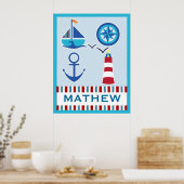 Nautical Personalised Name Art Print (Keuken)