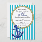 Nautical Personalized Birthday Party Kaart (Voorkant)