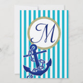 Nautical Personalized Birthday Party Kaart (Achterkant)