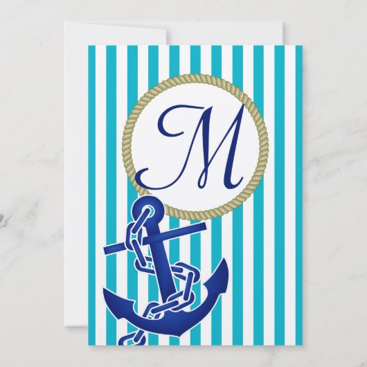 Nautical Personalized Birthday Party Kaart (Achterkant)