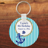 Nautical Personalized Birthday Party Sleutelhanger (Voorkant)