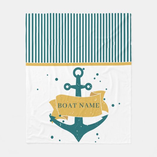 Nautical Personalized Boat Name Fleece Deken (Voorkant)