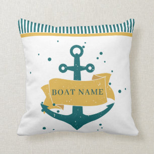 Nautical Personalized Boat Name Kussen