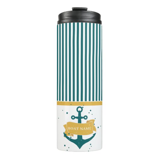 Nautical Personalized Boat Name Thermosbeker (Voorkant)