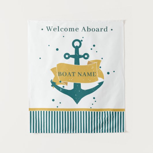 Nautical Personalized Boat Name Wandkleed (Voorkant)