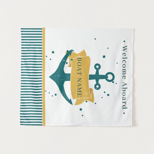 Nautical Personalized Boat Name Wandkleed (Voorkant (horizontaal))