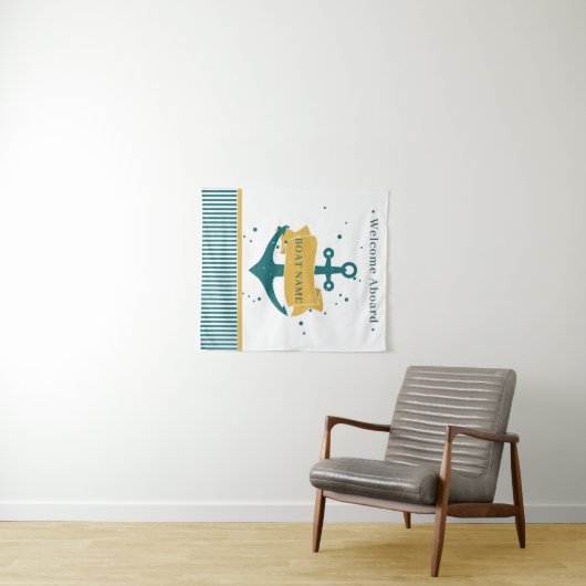 Nautical Personalized Boat Name Wandkleed (In Situ (horizontaal))