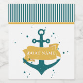 Nautical Personalized Boat Name Wijn Etiket (Enkel label)