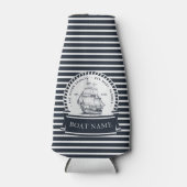 Nautical Personalized Family and Boat Name Flesjeskoeler (Voorkant)