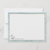 Nautical Personalized Flat Note-kaarten - Anchor Notitiekaartje (Voorkant)