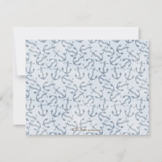 Nautical Personalized Flat Note-kaarten - Boat Kaart (Achterkant)