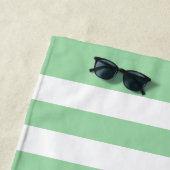 Nautical Personalized Name Navy Green Striped Strandlaken (In situ)