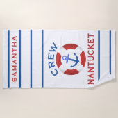 Nautical Personalized Nantucket Strandlaken (Voorkant)
