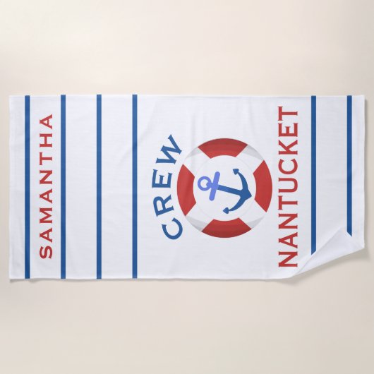 Nautical Personalized Nantucket Strandlaken (Voorkant)