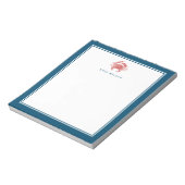 Nautical Personalized Notepad, Rode krab Notitieblok (Linkerzijde)