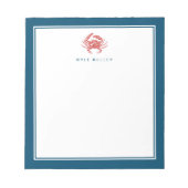 Nautical Personalized Notepad, Rode krab Notitieblok (Voorkant)