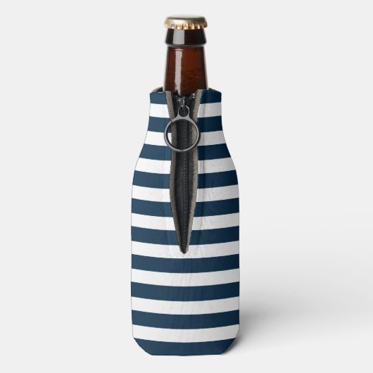 Nautical Personalized vuurtoren Blue Boat Name Flesjeskoeler (Fles Achterkant)