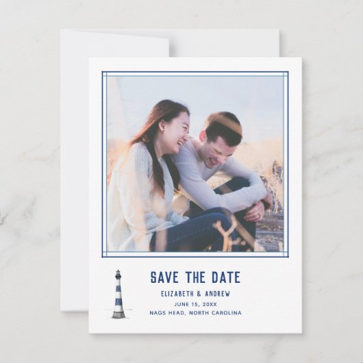 Nautical Photo Border Sla de datum op Save The Date (Voorkant)