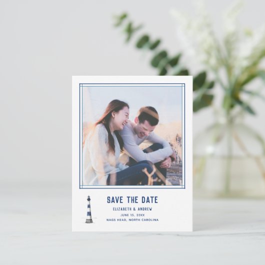 Nautical Photo Border Sla de datum op Save The Date (Staand voorkant)