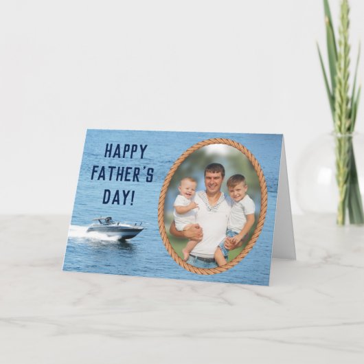 Nautical Photo Happy Fathers Day Card Kaart (Voorkant)