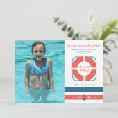 Nautical Photo Invitation Kaart (Staand voorkant)