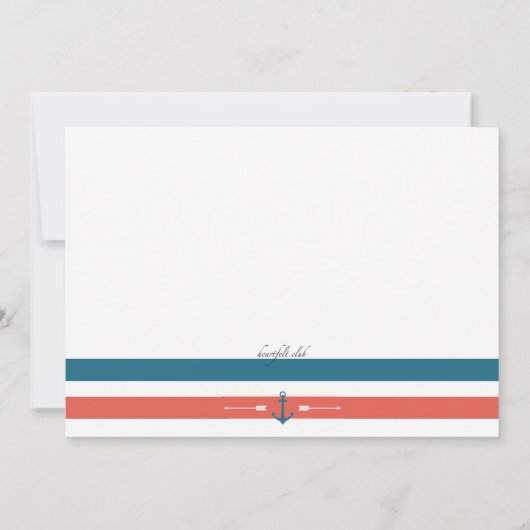 Nautical Photo Invitation Kaart (Achterkant)