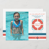 Nautical Photo Invitation Kaart (Voorkant / Achterkant)