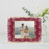 Nautical Photo Red Kerstmis Kaart (Staand voorkant)