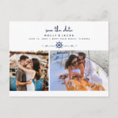 Nautical Photo Wedding Save the Date Aankondigingskaart (Voorkant)