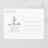 Nautical Photo Wedding Save the Date Aankondigingskaart (Achterkant)