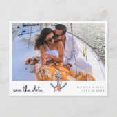 Nautical Photo Wedding Save the Date Aankondigingskaart (Voorkant)
