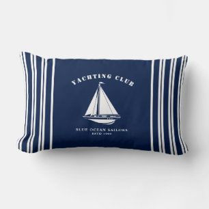 Nautical Pillow Sailboat Blue and White Kussen