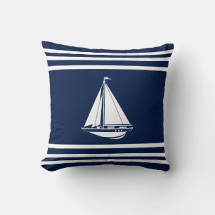 Nautical Pillow, Sailboot, Maritime Kussen