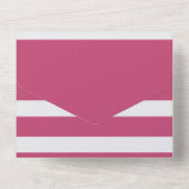 Nautical Pink and White Stripes All In One Uitnodiging (Achterkant)