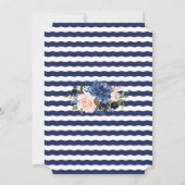 Nautical Pink Blush Blue Floral Anchor Baby shower Kaart (Achterkant)