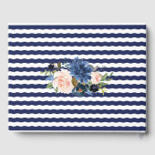 Nautical Pink Blush Blue Floral Anchor Wedding Gastenboek (Achterkant)